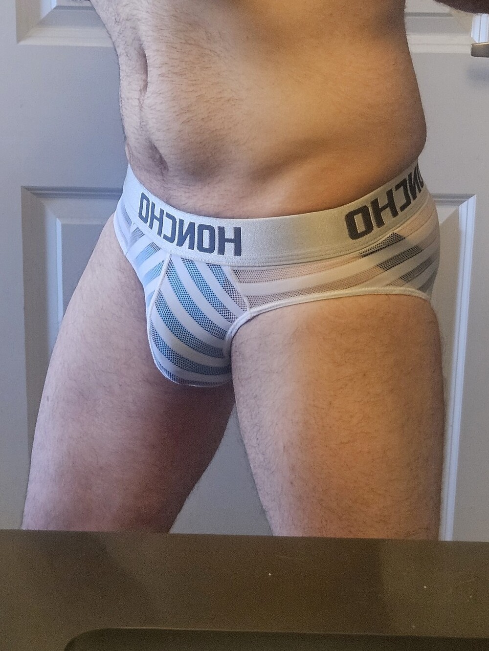 Honcho Men Small White Mesh Brief - Picture 4 of 5